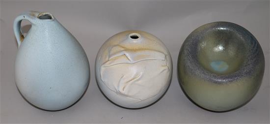 A Madoura Pottery ovoid sculpture, vase & pitcher